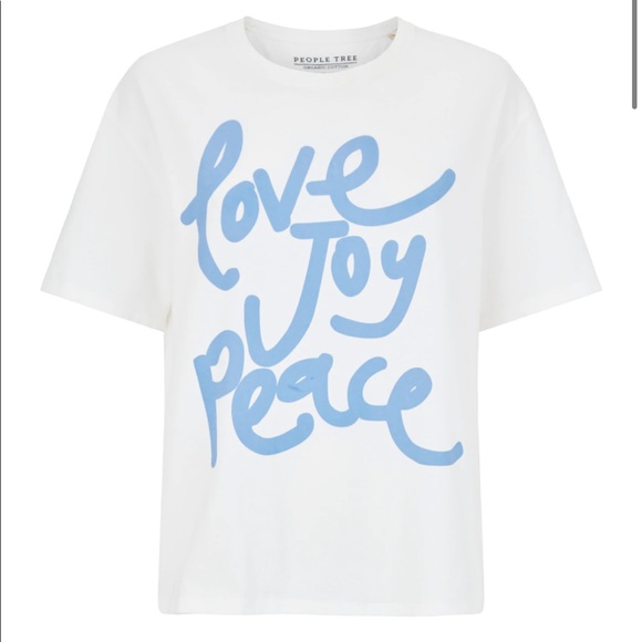 NWT People Tree Peace Love Joy Tee - Picture 2 of 3